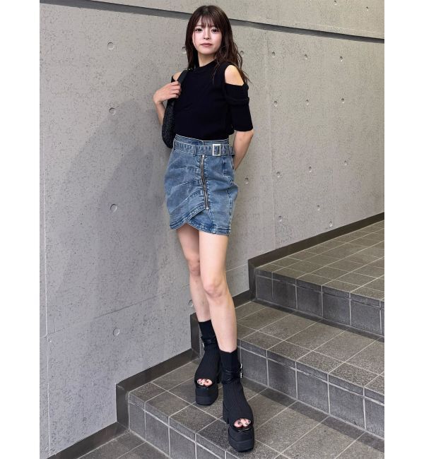 MURUA「アシメタックデニムミニスカート」|スカート|