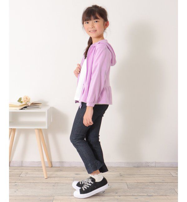 ikka kids「速乾UVカットペプラムZIPパーカー（120~160cm）」|Tシャツ・カットソー|