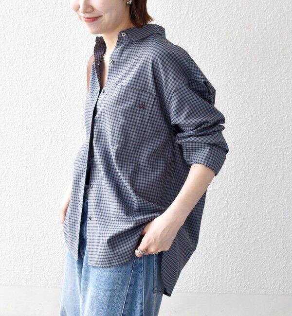 SHIPS any「《予約》SHIPS any:〈洗濯機可能〉REFABRISH レギュラー チェック 刺繍 シャツ」|シャツ・ブラウス|