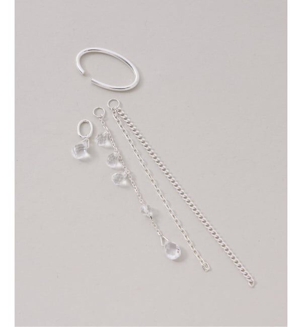 Spick and Span「《予約》【SAMH by LILAS】ミックスチェーンクォーツイヤーカフ SV（片耳）」|イヤーカフ|