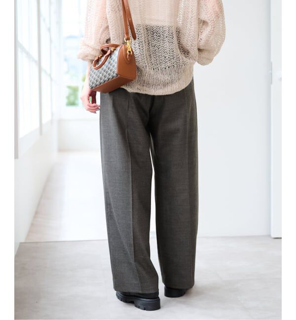 U by SPICK&SPAN「《予約j》ツイルストレッチタックパンツ」|スラックス|