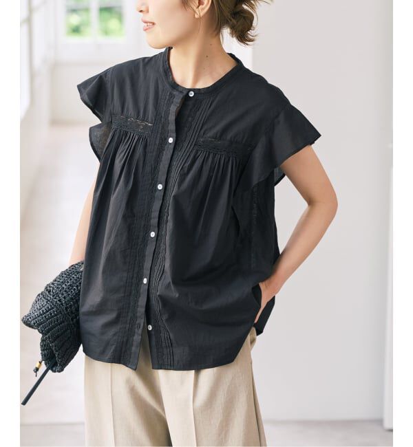 Spick and Span「フリルスリーブレースブラウス」|シャツ・ブラウス|