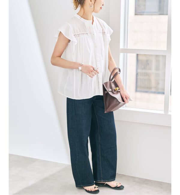 Spick and Span「フリルスリーブレースブラウス」|シャツ・ブラウス|