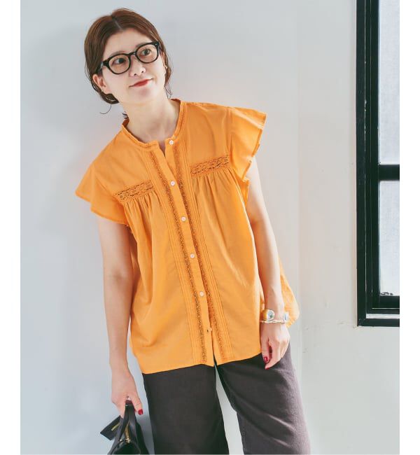 Spick and Span「フリルスリーブレースブラウス」|シャツ・ブラウス|