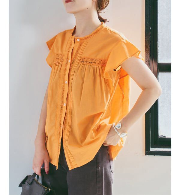 Spick and Span「フリルスリーブレースブラウス」|シャツ・ブラウス|