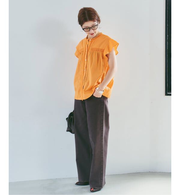 Spick and Span「フリルスリーブレースブラウス」|シャツ・ブラウス|
