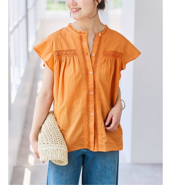 Spick and Span「フリルスリーブレースブラウス」|シャツ・ブラウス|