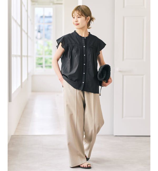 Spick and Span「フリルスリーブレースブラウス」|シャツ・ブラウス|