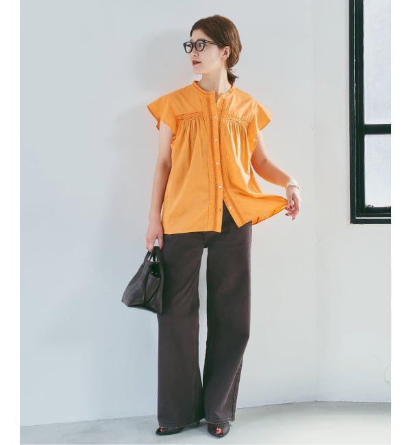 Spick and Span「フリルスリーブレースブラウス」|シャツ・ブラウス|