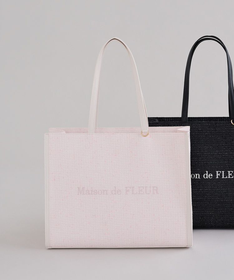 Maison de FLEUR「【キャリーオン/A4対応】ツイードキャリーオントートバッグ」|ハンドバッグ|ピンク