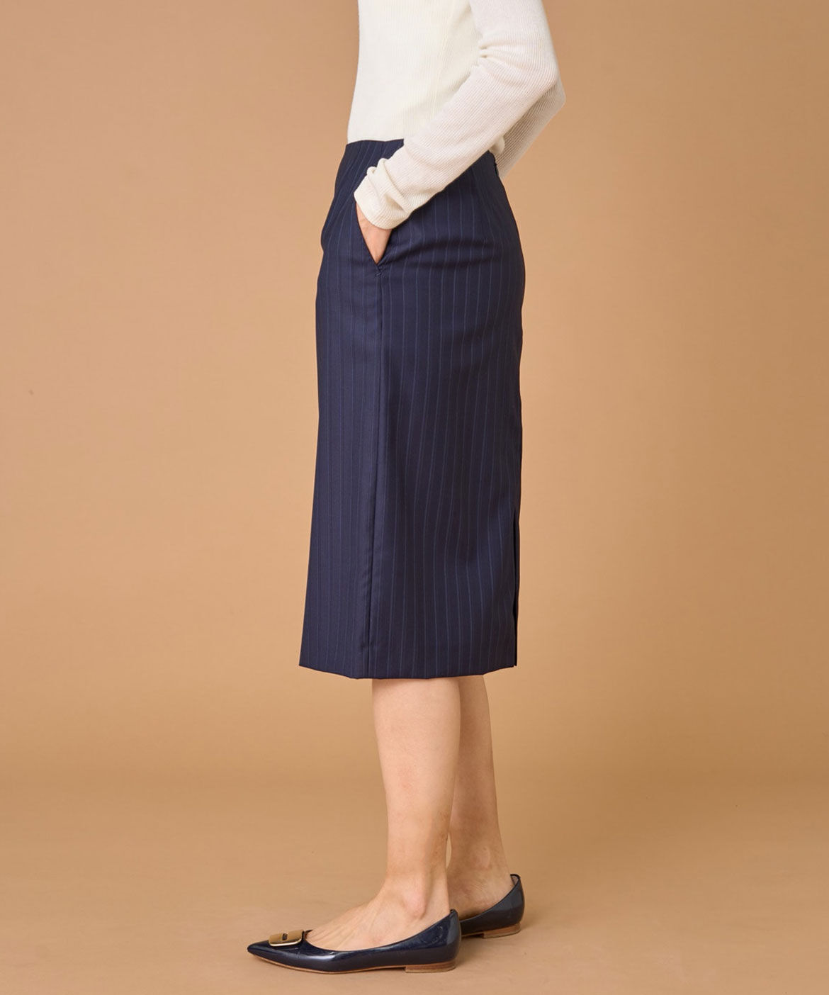 INED「《大きいサイズ》LORO PIANA スカート」|タイト|
