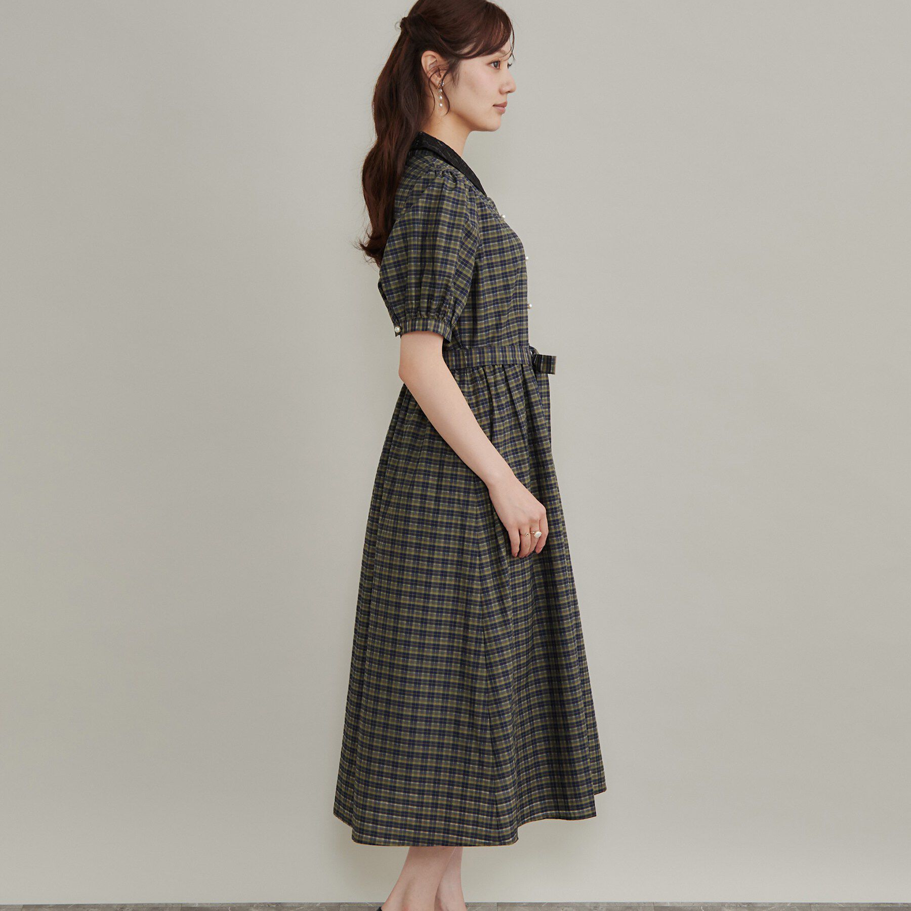 Couture broach「大人の甘辛バランス チェック柄ワンピース」|ワンピース|