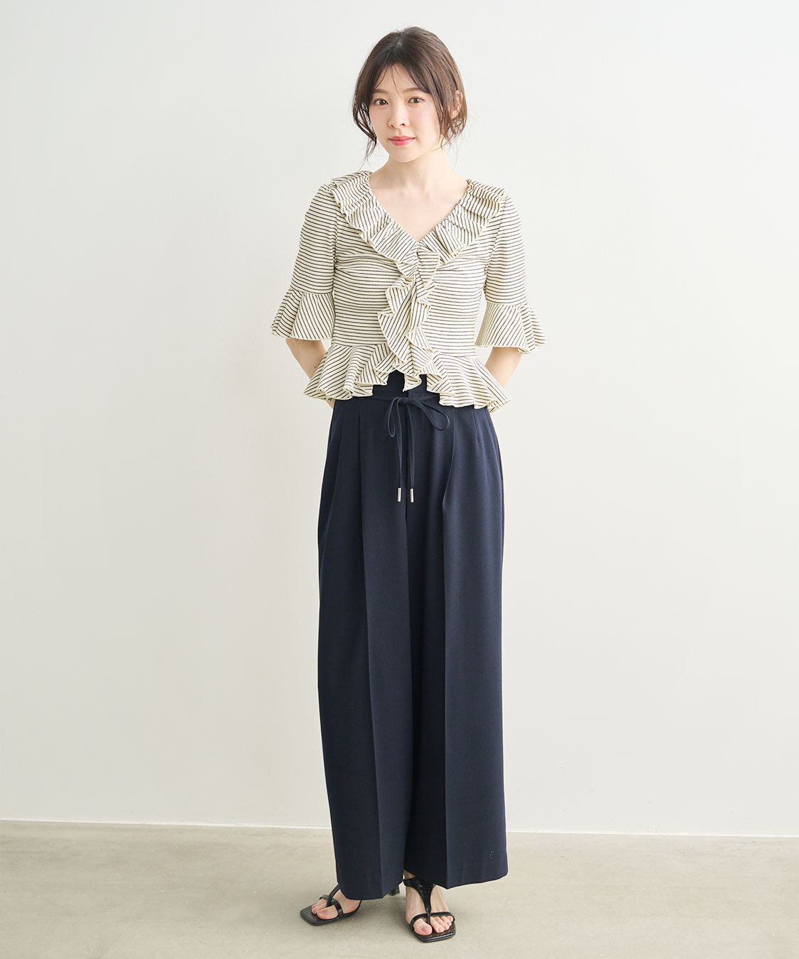 COCO DEAL「ジョーゼットセミワイドパンツ」|スラックス|