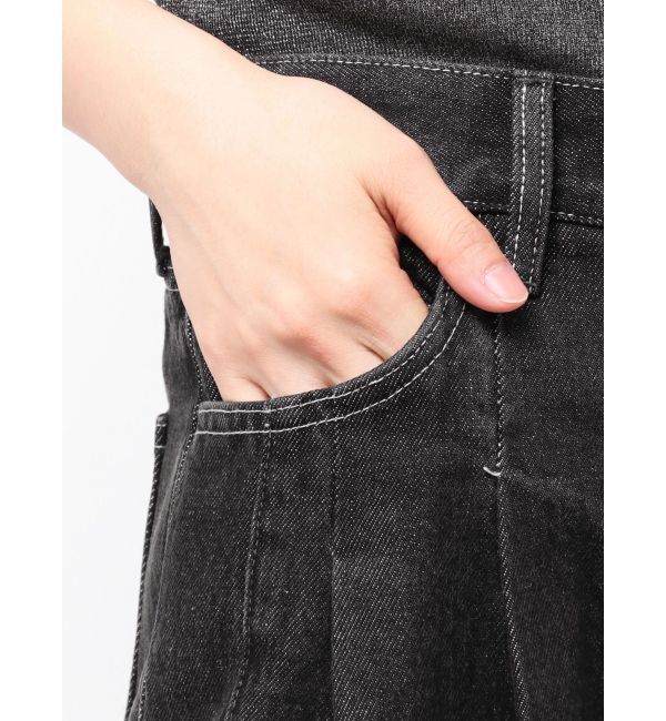 ELENDEEK「PANEL TUCK DENIM WIDE PT」|デニム|