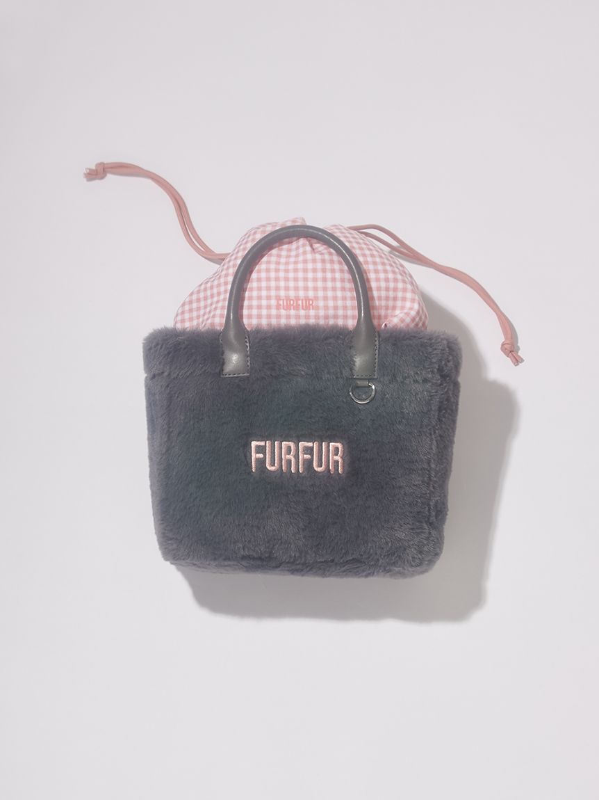 FURFUR「【WEB限定カラー】ロゴプリント巾着ポーチ」|ポーチ|