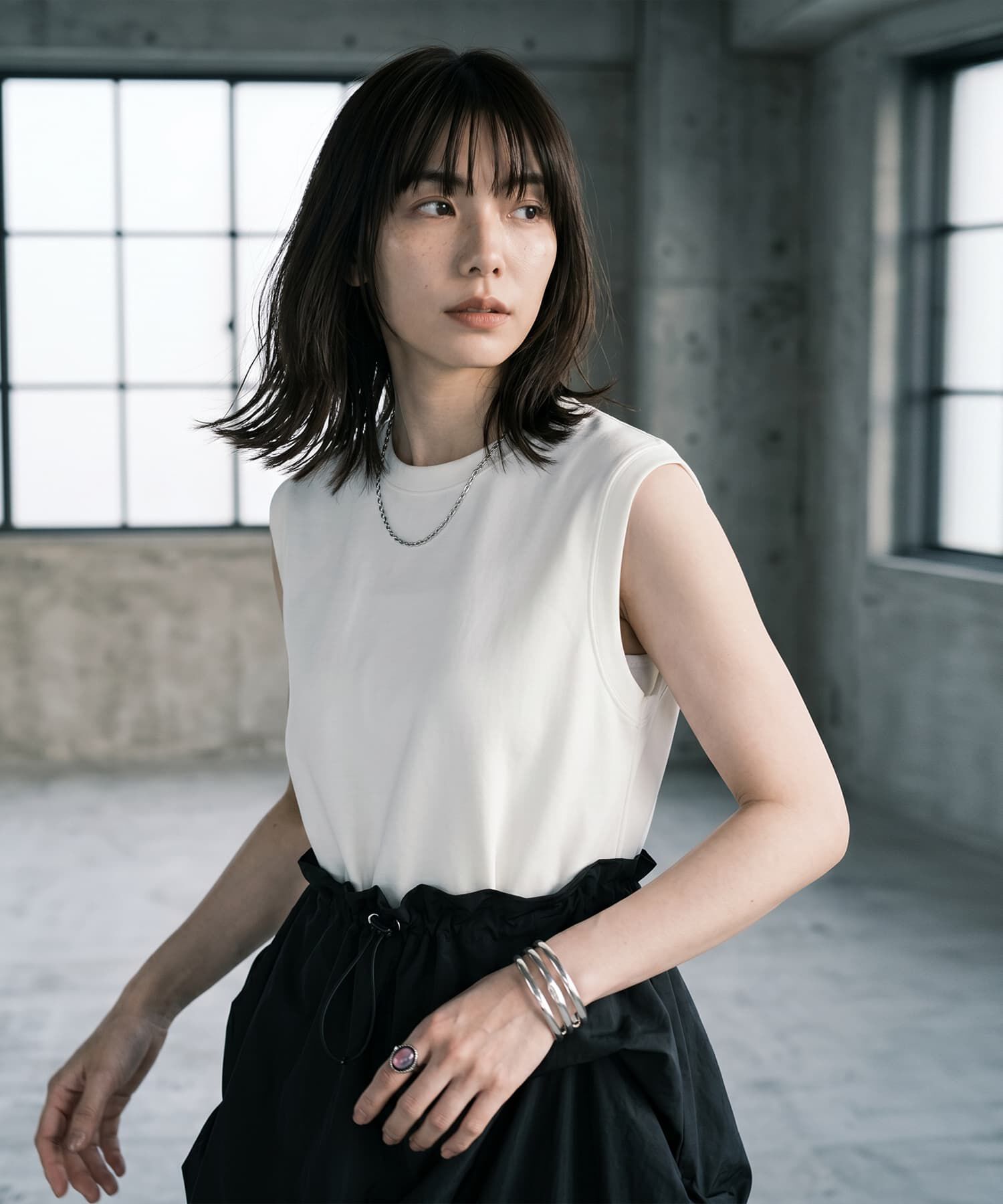 STYLE DELI「【BLK001】タックメニースカートドッキングワンピース」|ワンピース|