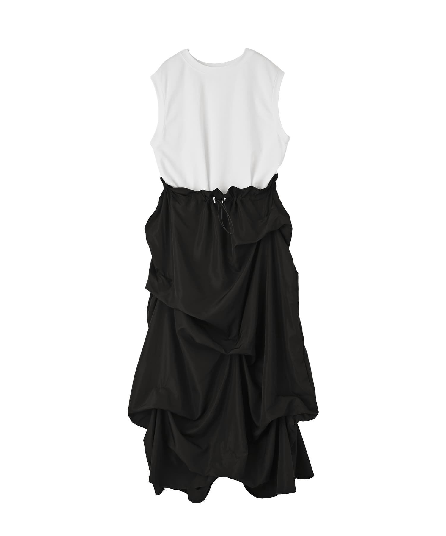 STYLE DELI「【BLK001】タックメニースカートドッキングワンピース」|ワンピース|