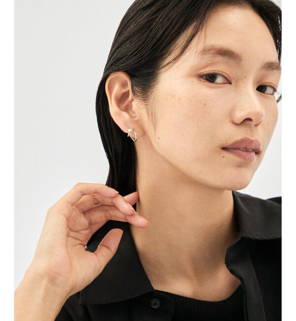Jouete「ダブルピアス ジルコニア&times;パール コンビカラー」|ピアス|