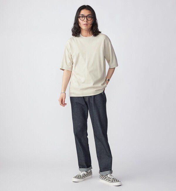 SHIPS「SHIPS:〈接触冷感〉トリコット ジャカード クルーネック Tシャツ」|Tシャツ・カットソー|