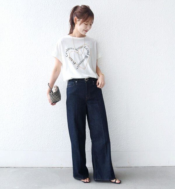 SHIPS for women「《一部追加予約》【WEB限定】〈手洗い可能〉バリエーション ロゴ 刺繍 プリントTEE」|Tシャツ・カットソー|