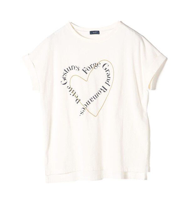 SHIPS for women「《一部追加予約》【WEB限定】〈手洗い可能〉バリエーション ロゴ 刺繍 プリントTEE」|Tシャツ・カットソー|