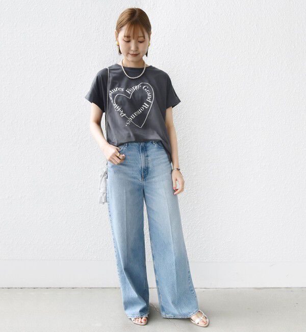 SHIPS for women「《一部追加予約》【WEB限定】〈手洗い可能〉バリエーション ロゴ 刺繍 プリントTEE」|Tシャツ・カットソー|