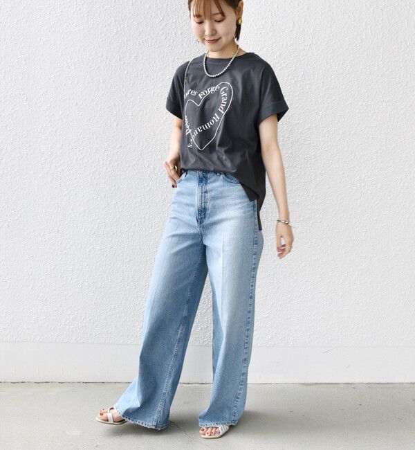 SHIPS for women「《一部追加予約》【WEB限定】〈手洗い可能〉バリエーション ロゴ 刺繍 プリントTEE」|Tシャツ・カットソー|