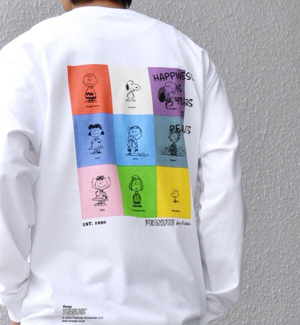 SHIPS any「SHIPS any: SNOOPY コラボ 75th グラフィック プリント Tシャツ(ロンT)◇」|Tシャツ・カットソー|ホワイト系