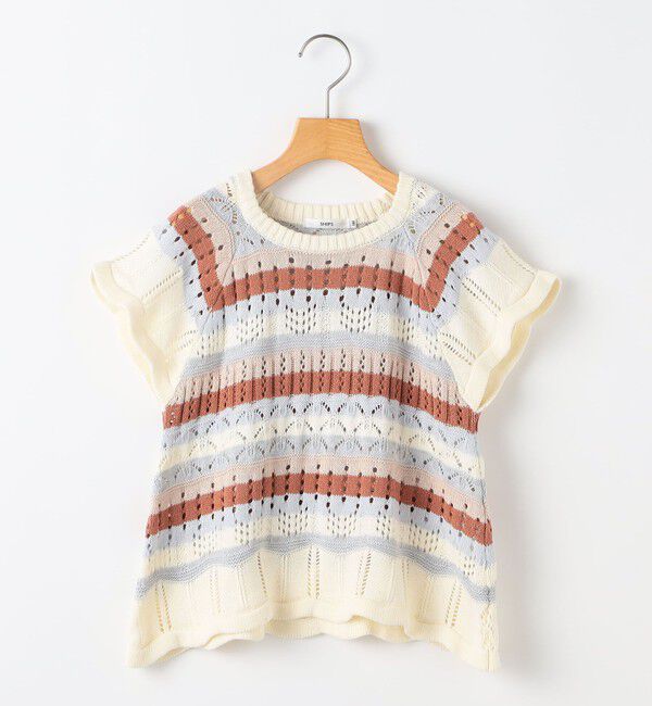 SHIPS KIDS「SHIPS KIDS:140～150cm/ニット レーストップス」|ニット・セーター|ストーン
