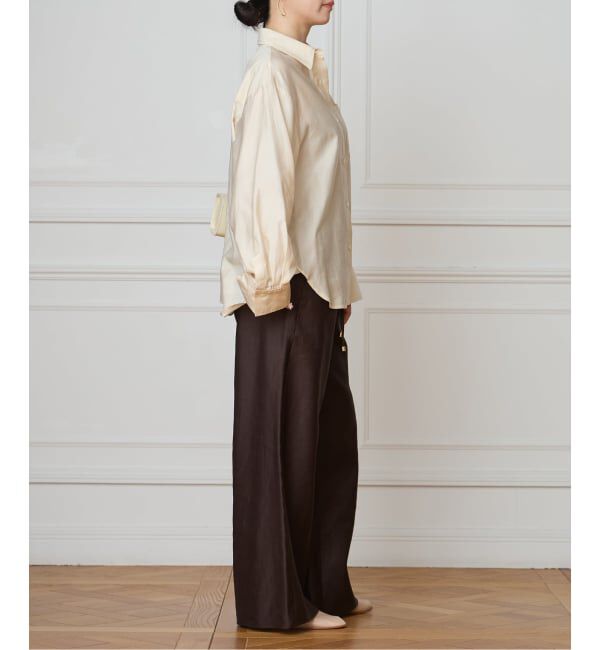 IENA LA BOUCLE「《洗濯機洗い可》IENA LA BOUCLE コットンサテンシャツ」|シャツ・ブラウス|