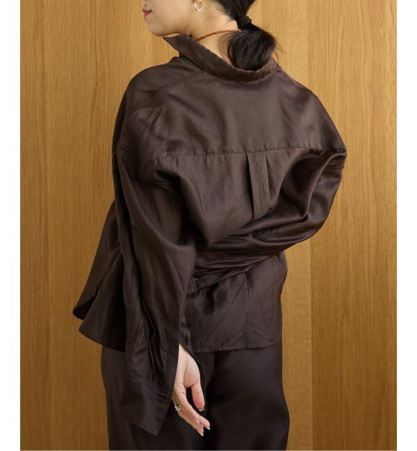 IENA LA BOUCLE「《洗濯機洗い可》IENA LA BOUCLE コットンサテンシャツ」|シャツ・ブラウス|