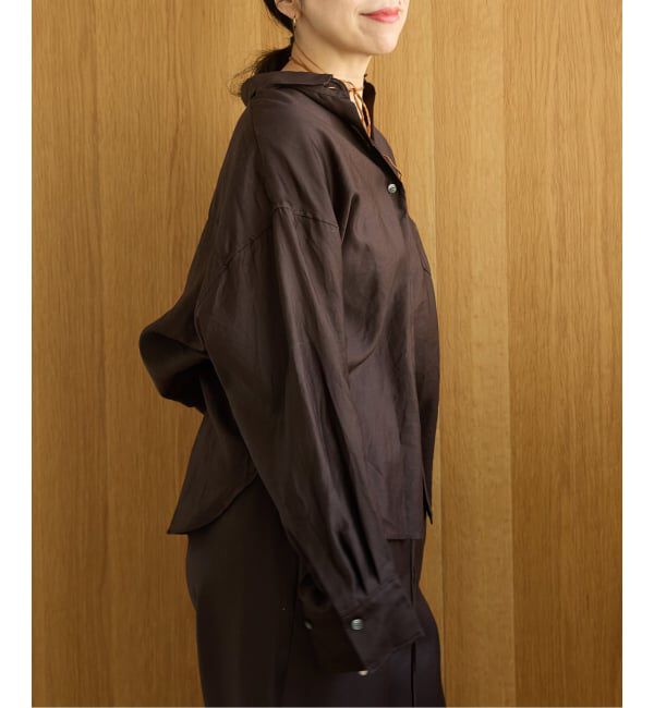 IENA LA BOUCLE「《洗濯機洗い可》IENA LA BOUCLE コットンサテンシャツ」|シャツ・ブラウス|