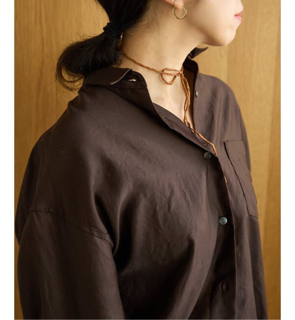 IENA LA BOUCLE「《洗濯機洗い可》IENA LA BOUCLE コットンサテンシャツ」|シャツ・ブラウス|