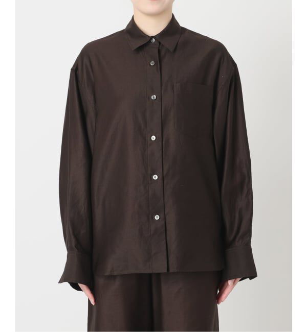 IENA LA BOUCLE「《洗濯機洗い可》IENA LA BOUCLE コットンサテンシャツ」|シャツ・ブラウス|