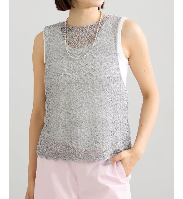 IENA「《追加》enrica/エンリカ レースガラKNIT ニット KNIT 225」|ニット・セーター|