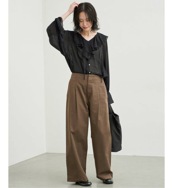 SLOBE IENA「《予約》シアーラッフルブラウス」|シャツ・ブラウス|