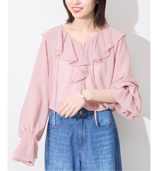 SLOBE IENA「《予約》シアーラッフルブラウス」|シャツ・ブラウス|
