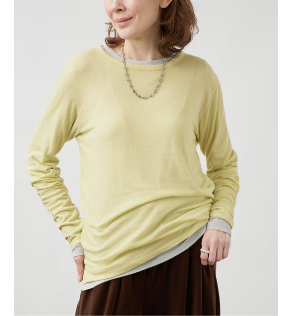 VERMEIL par iena「《予約》シルク混シアーロングスリーブ」|Tシャツ・カットソー|イエロー B