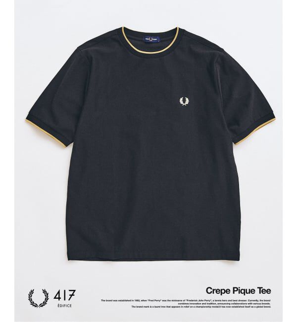 417 EDIFICE「FRED PERRY / フレッドペリー417別注 Crepe Pique Tシャツ」|Tシャツ・カットソー|ブラック
