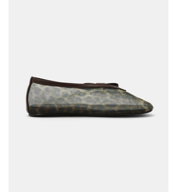 PULP「GANNI / ガニー Jenny Ballerina Printed Mesh Bow」|バレエシューズ|