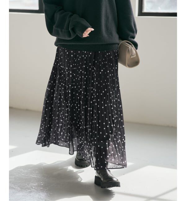 Spick and Span「《一部店舗+WEB限定》ドットプリーツイージースカート」|スカート|