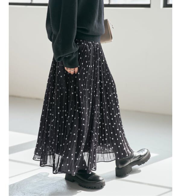 Spick and Span「《一部店舗+WEB限定》ドットプリーツイージースカート」|スカート|