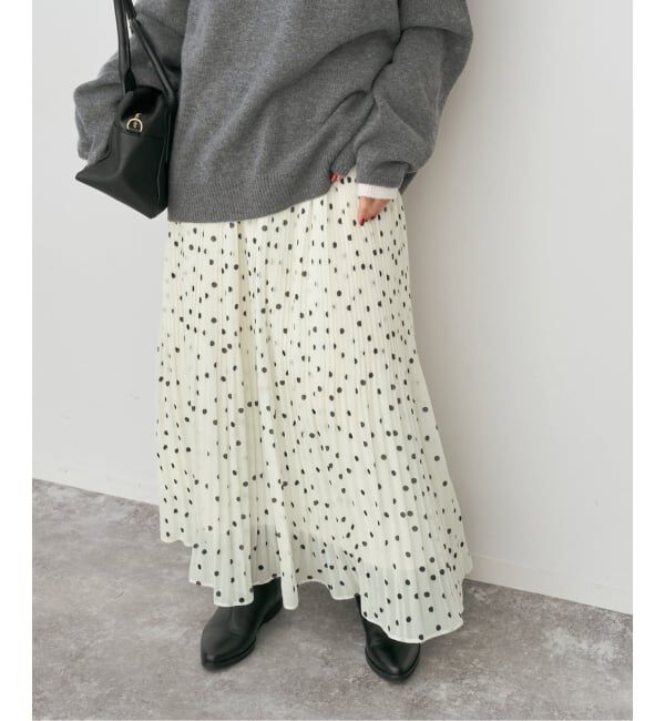 Spick and Span「《一部店舗+WEB限定》ドットプリーツイージースカート」|スカート|