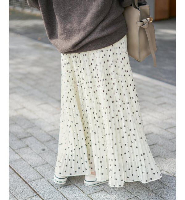 Spick and Span「《一部店舗+WEB限定》ドットプリーツイージースカート」|スカート|
