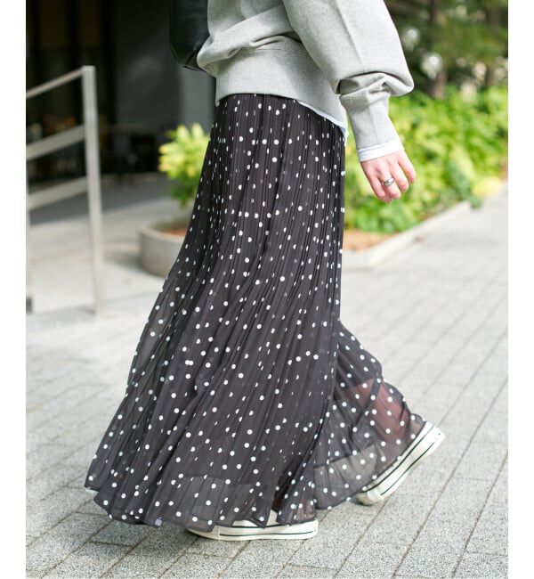 Spick and Span「《一部店舗+WEB限定》ドットプリーツイージースカート」|スカート|