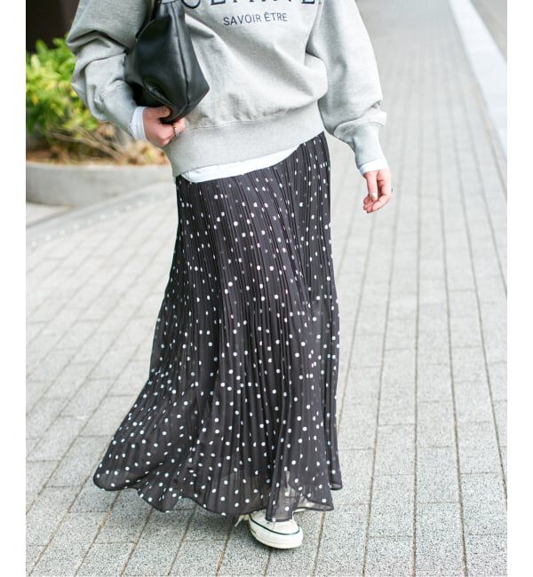 Spick and Span「《一部店舗+WEB限定》ドットプリーツイージースカート」|スカート|