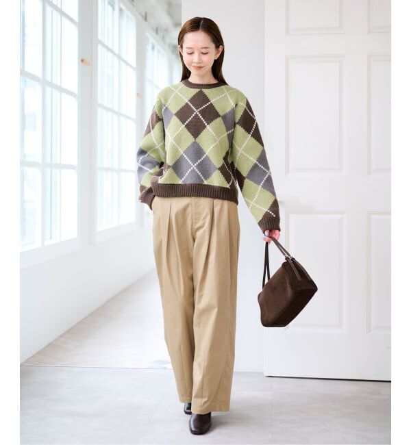 U by SPICK&SPAN「《予約》ダブルジャガードアーガイルニット」|ニット・セーター|