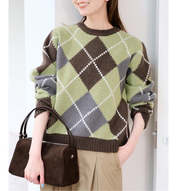 U by SPICK&SPAN「《予約》ダブルジャガードアーガイルニット」|ニット・セーター|