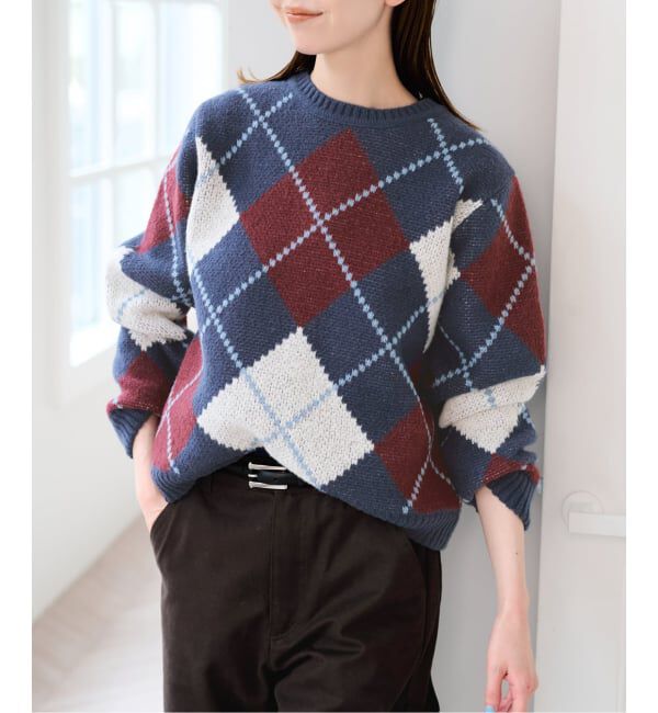 U by SPICK&SPAN「《予約》ダブルジャガードアーガイルニット」|ニット・セーター|