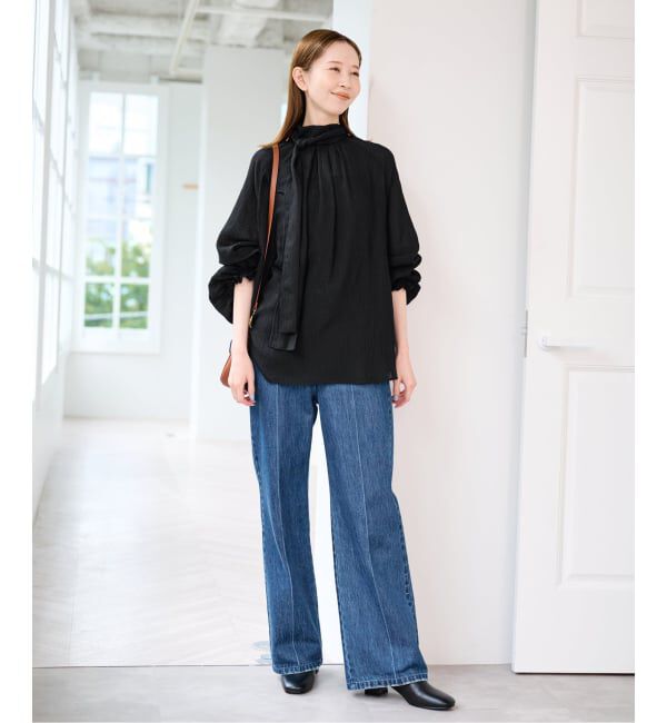 U by SPICK&SPAN「《予約》シアーストライプ2WAYボウタイブラウス」|シャツ・ブラウス|